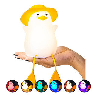 Luminária De Silicone Noturna Recarregável Toque Cores Pato Luminária De Silicone Noturna Recarregável Toque Cores Pato