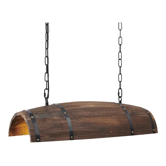 Newrays Lampara Colgante Barril Madera Antigua Rustica