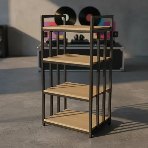 DJ booth tafel huren - Zwarte opvouwbare DJ-stand voor feesten en