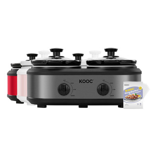 Olla De Coccion Lenta Pequena Doble Kooc, Servidor De Buf... Olla De Coccion Lenta Pequena Doble Kooc, Servidor De Buf...