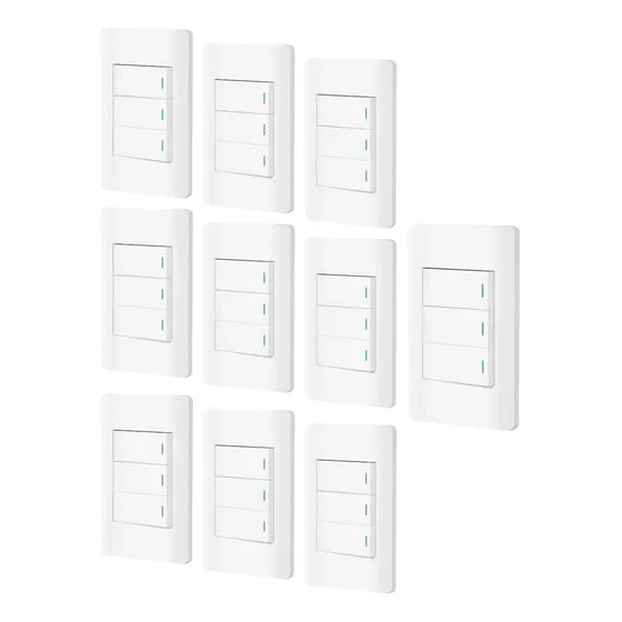 Kit De 10 Placas Armadas Con 3 Apagadores E Indicador