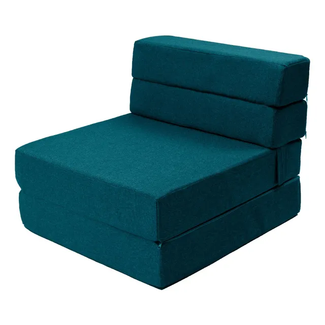 Sofa Cama Individual Cozy Plegable | Memory Foam Home Color Azul Petróleo