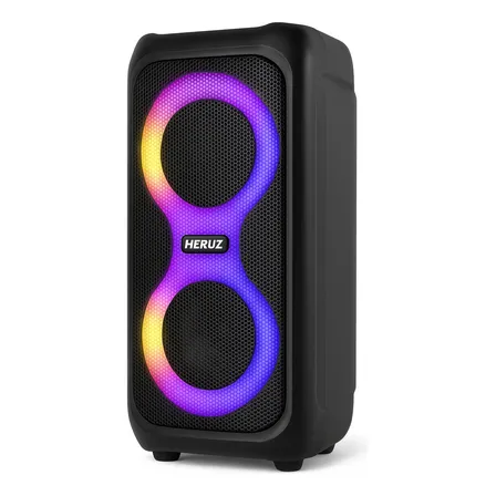 Caixa De Som Bluetooth Caixinha Grande 2 Altos Falantes 10w-hz 5.0 Boombox Com Radio Fm E Entrada Usb Pendrive Preto 127/220v