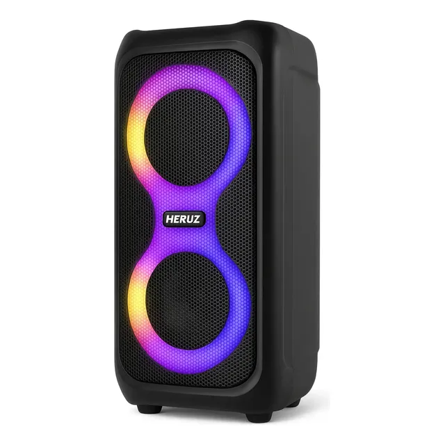 Caixa De Som Bluetooth Caixinha Grande 2 Altos Falantes 10w-hz 5.0 Boombox Com Radio Fm E Entrada Usb Pendrive Preto 127