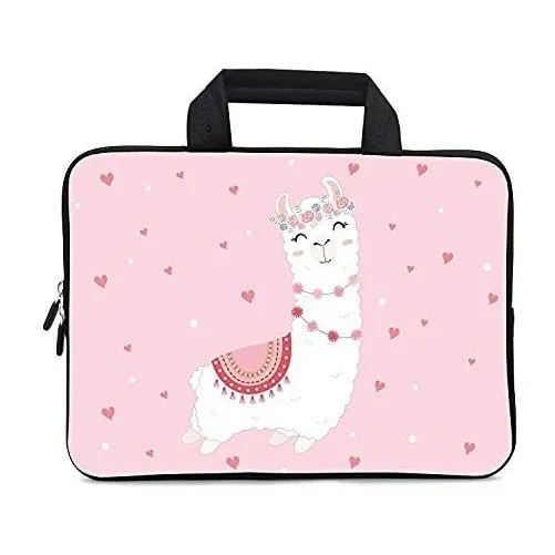Maletín Xmbfz Para Laptop 11.6-12.1'' Dibujo Alpaca -rosa