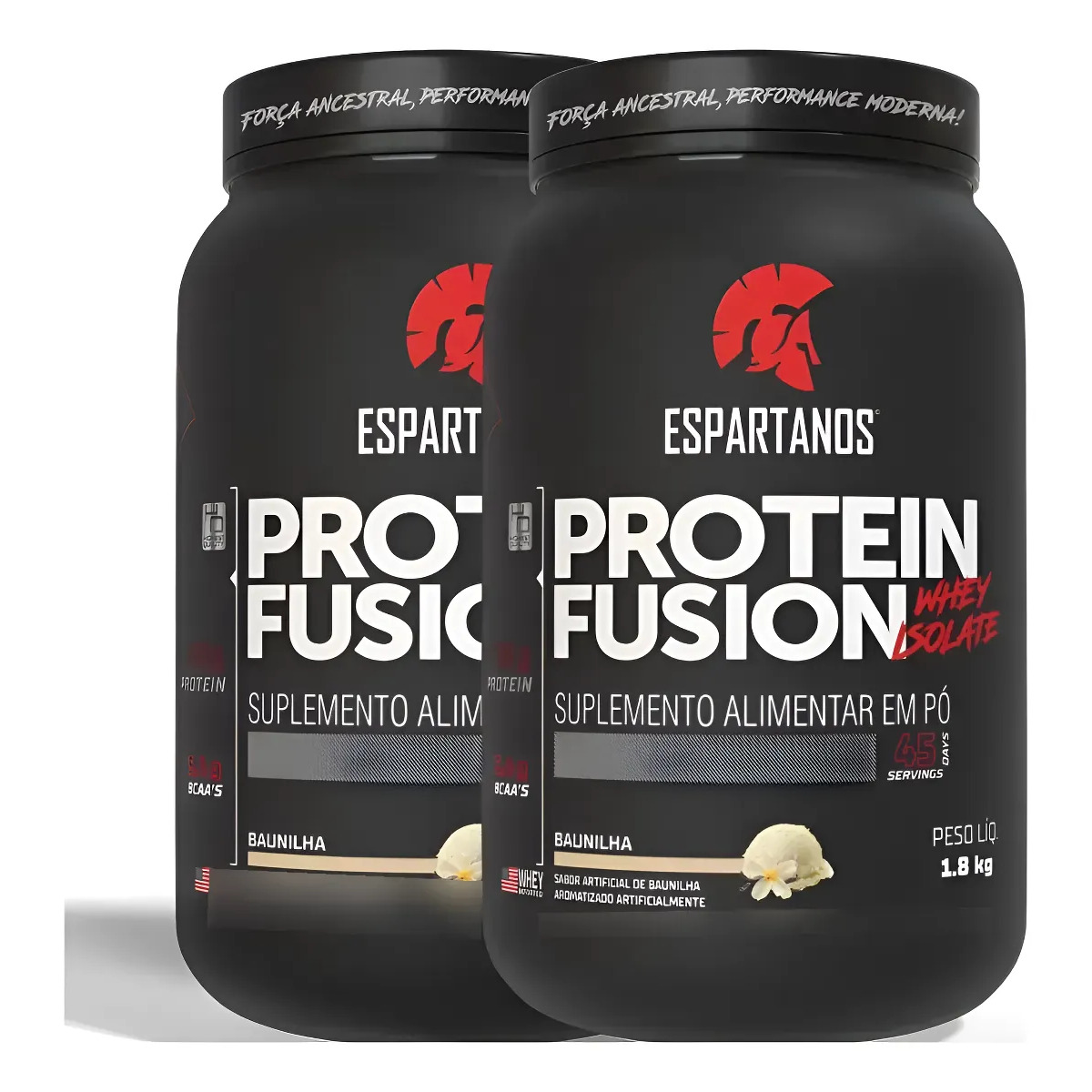 Kit 2x Suplemento Em Pó Whey Protein Fusion 1800g Espartanos