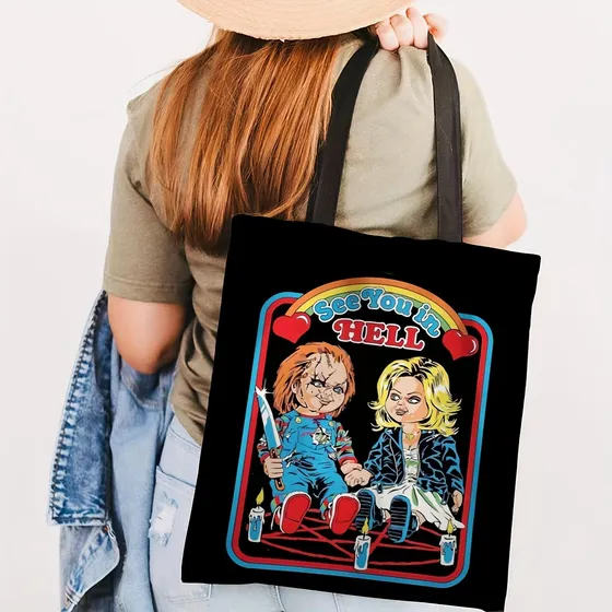 Bolso De Mano Lona Gran Capacidad Compras Festivales Viajes
