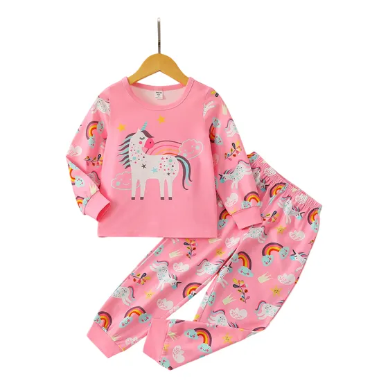 Set De Pijama Con Estampado De Unicornio Para Niña, 7 Años