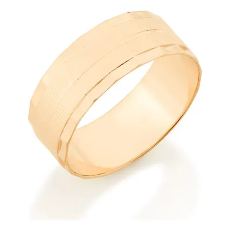 Aliança Rommanel Trabalhada Folheado A Ouro 511139