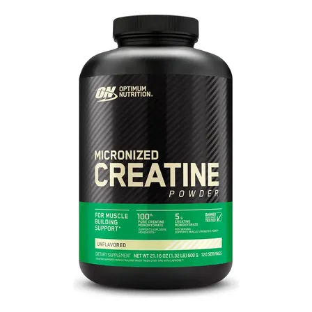 Creatina Micronizada Pó 600g 120 Doses On Optimum Nutrition Sabor Sem sabor
