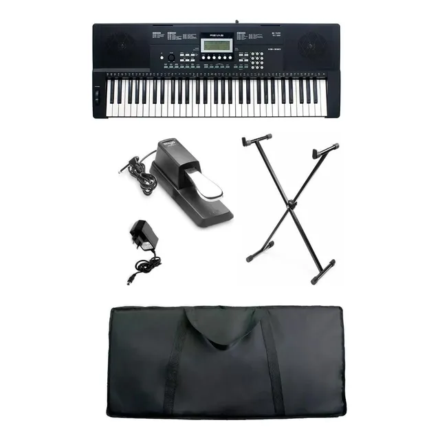 Teclado Roland Revas Kb-330 + Capa + Fonte + Suporte + Pedal