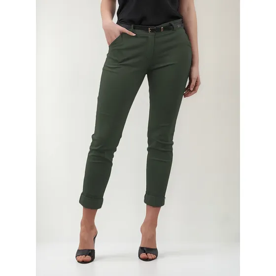 Pantalón Italiano Gabardina Licrada Con Cinto