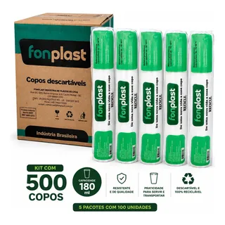 Copo descartável Fonplast 180ml c/ 500 un Transparente