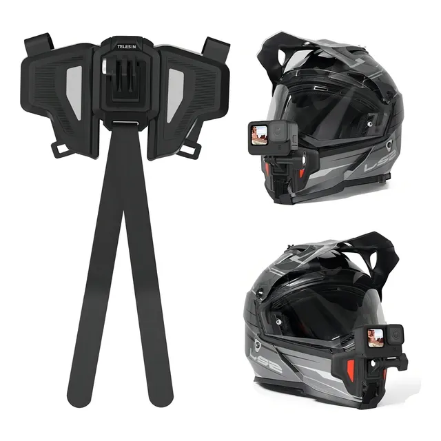 Soporte Para Casco Moto Gopro, Dji, Insta360,rs Deportes Color Gris