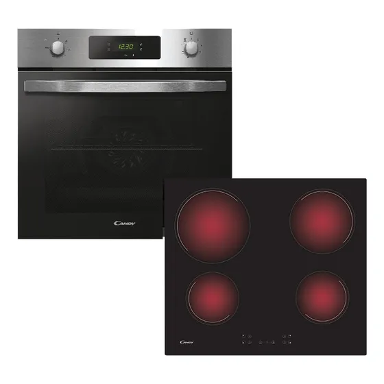 Combo Candy Horno Electrico Fidcx605l + Anafe Ch64ccb Vitroc Color Negro
