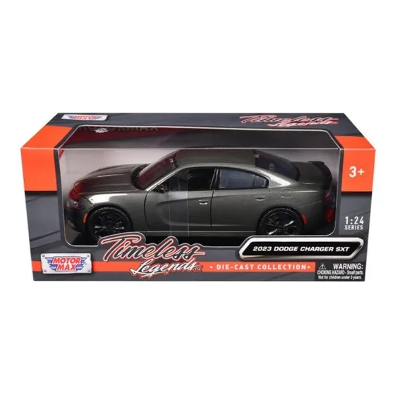 Motormax 1:24 2023 Dodge Charger Sxt Gris Metálico Sport Gris Oscuro