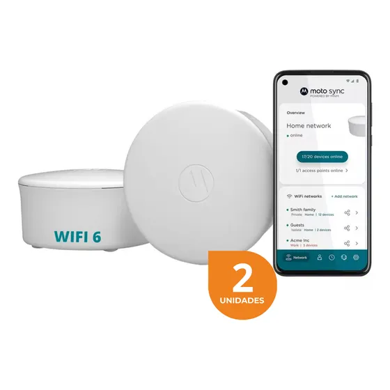 Motorola Wifi 6 Mesh Router Ax1800 Fibra Optica Pack 2 Deco