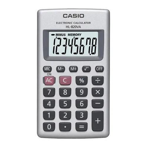 Calculadora Casio De Bolsillo Hl-820va Ideal Para Colegio Color Gris