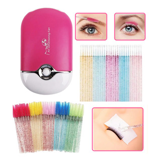 Ventilador+50 Cepillos+100 Microbrush Extensiones Pestañas Ventilador+50 Cepillos+100 Microbrush Extensiones Pestañas