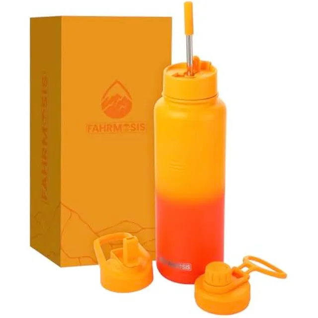 Botella De Agua De 40 Onzas Con Pajilla, Botella