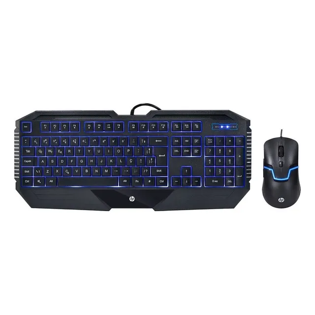Ratón y teclado USB para juegos, Abnt2, ratón LED RGB, ratón HP Gk1100 negro
