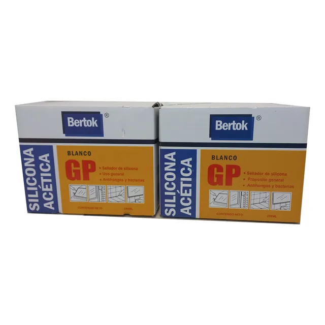Silicona Acética 280cc  Blanca Bertook - X48uds.