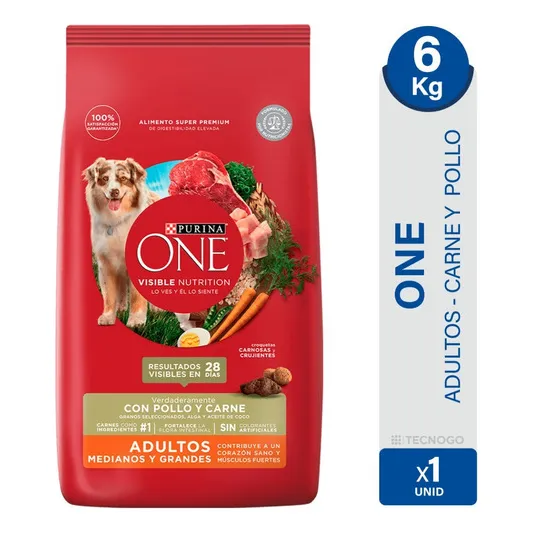 Alimento Perro One Adulto Medianos Grandes Pollo Y Carne 6kg