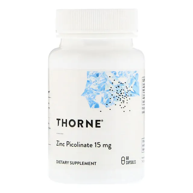 Thorne Suplemento de Picolinato de Zin 15 mg por cápsula 60 cápsulas para 2 meses