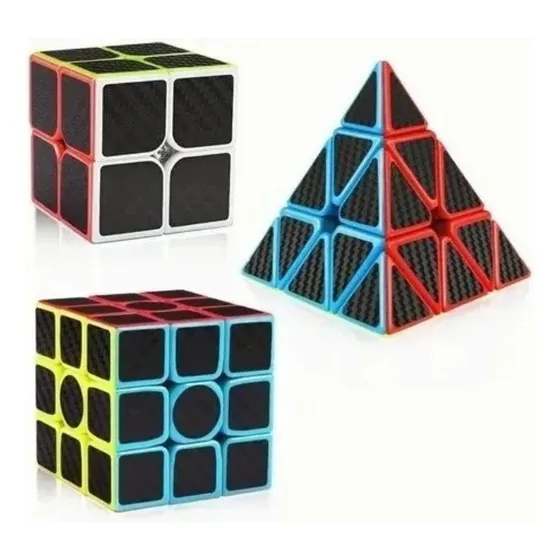 3 Pirâmides De Fibra De Carbono 2x2 3x3