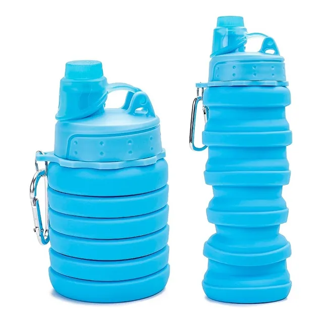 Botella Plegable Flexible Con Pico Y Tapon 500 Ml Silicona 