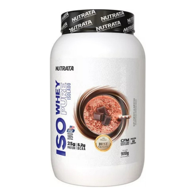 Whey Protein Iso Whey Isolado 900g Sabores - Nutrata Sabor Chocolate Whey Protein Iso Whey Isolado 900g Sabores - Nutrata Sabor Chocolate