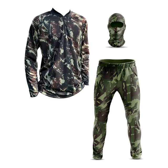 Conjunto Roupa P Pesca Pescaria Calça Camisa Camuflado Zíper