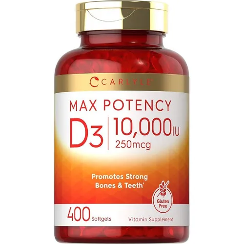 Vitamina D3 10000 Ui 250 Mcg Carlyle 400 Capsulas Blandas Sabor Neutro