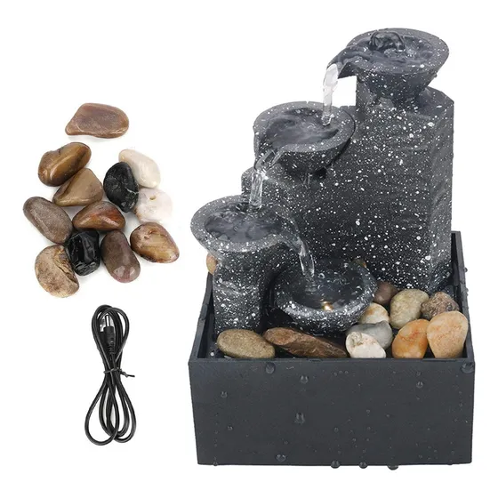 Fuentes De Agua Pequeñas Usb De Escritorio Con Piedra Y Led