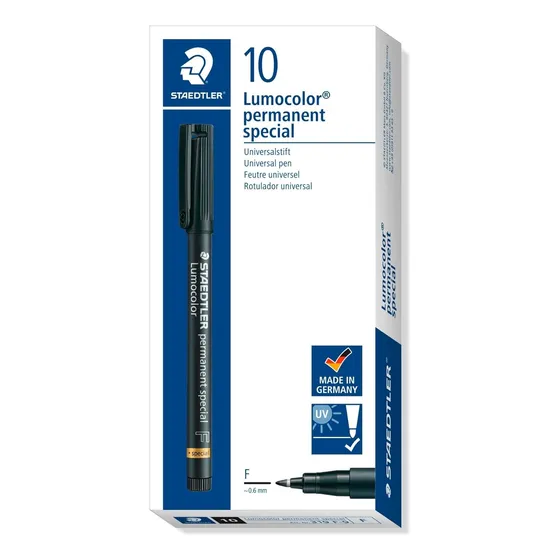 10 Marcadores Staedtler Lumocolor Banda Dorada Especial 319