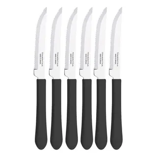 Conjunto De Facas Churrasco Leme Preto 6 Peças - Tramontina Conjunto De Facas Churrasco Leme Preto 6 Peças - Tramontina