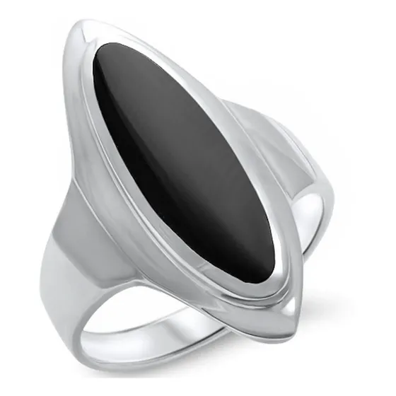 Anillo De Plata .925 Con Incrustación Onyx Negro