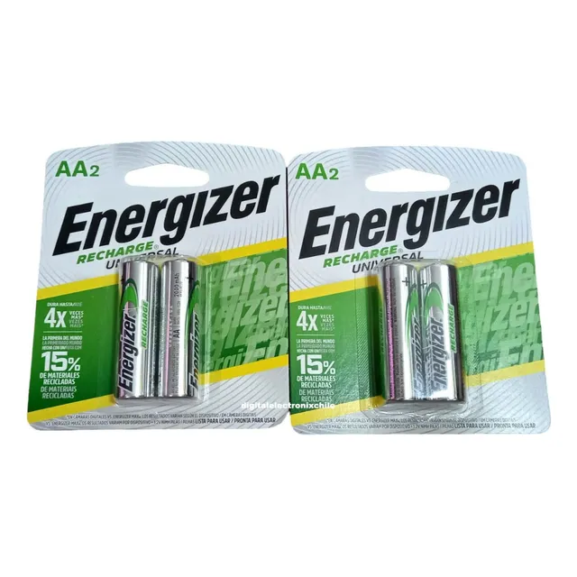 Pack Recargable Energizer 4 Doble Aa 2000mah 4 Veces Mas