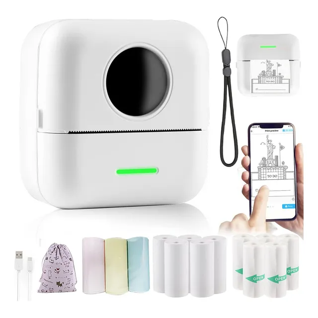 Mini Impresora Térmica Portátil Bluetooth 13 Roll 200 Dpi