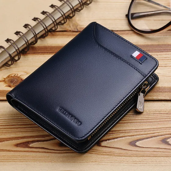 Cartera Williampolo De Piel Auténtica Para Hombre Con Costur