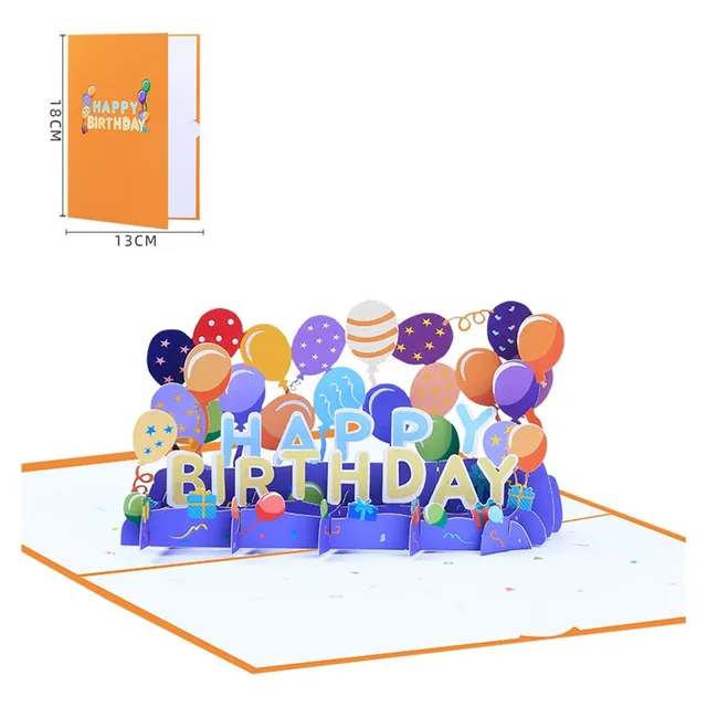 Tarjeta De Cumpleaños Con Globo, Escultura De Papel Estéreo