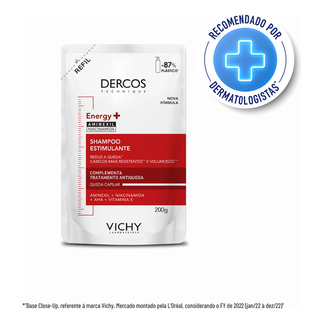 Refil Shampoo Dercos Energy+ 200g Vichy Refil Shampoo Dercos Energy+ 200g Vichy