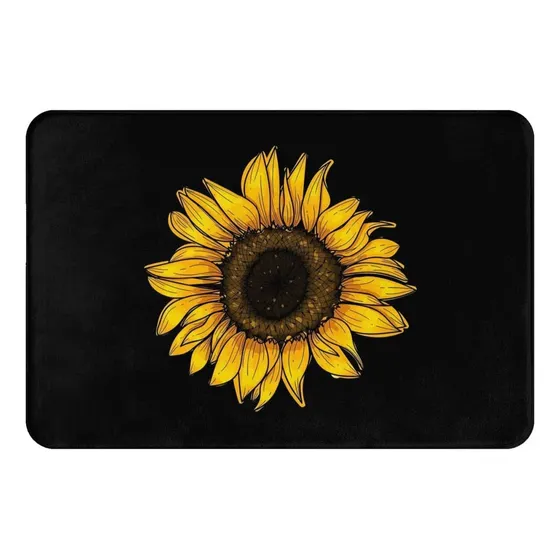 Alfombra Baño Girasol Accesorio Decoracion Tapete Floral 16