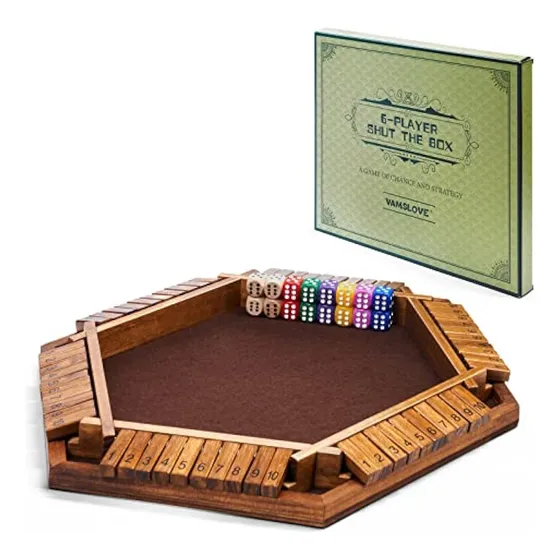 Vamslove Shut The Box - Juego De Dados De Madera