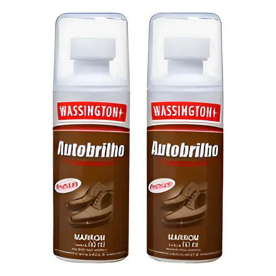 Kit 2 Polidor De Sapato Líquido Marrom 60ml Wassington
