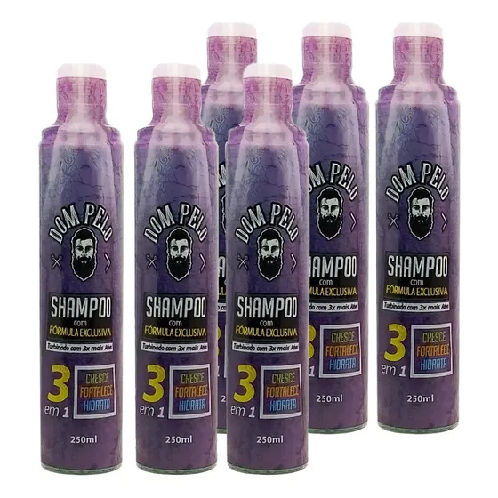 Kit 10 Unid Shampoo Cresce E Fortalece 3 Em 1 250ml Dom Pelo