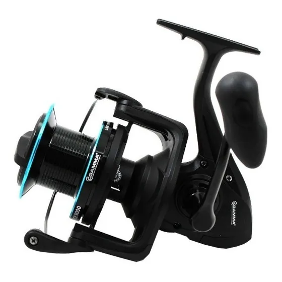 Reel Frontal Gamma Force 9000 7 Rulemanes Carrete Extra Color Negro