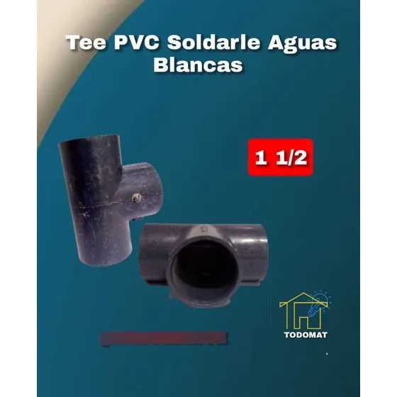 Tee Presion Agua Fria 1-1/2 Pulgada Pvc De Pegar 