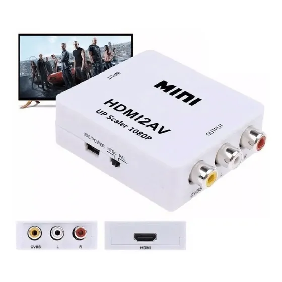 Convertidor Hdmi A Av Rca Monitor Audio Video Full Hd Nuevo