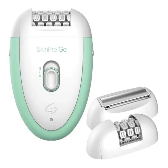 Depiladora Gama Skin Pro Go 2 Zona Sensible Cabezales Afeita Color Blanco y Verde
